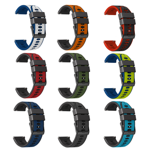 Bracelet en Silicone bicolore à dégagement rapide 20mm 22mm bande de remplacement étanche pour <span class=keywords><strong>accessoires</strong></span> de montre Samsung HUAWEI Amazfit <span class=keywords><strong>Garmin</strong></span> - Product Image 2
