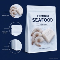 Sacs de fruits de mer surgelés avec logo personnalisé, sachets sous vide refermables de qualité alimentaire pour l'emballage de poissons et crevettes en gros