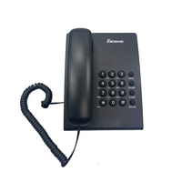Téléphone filaire analogique de base Excelltel RJ11 PA146 pour hôtel et bureau, noir/blanc, sans messagerie vocale, fabriqué en Chine