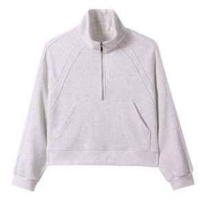 <span class=keywords><strong>Sweat</strong></span>-shirts à col montant <span class=keywords><strong>sans</strong></span> cordon, à demi-zip, à manches raglan, patchwork, pull court, fabrication sur mesure, vente en gros - Product Image 6