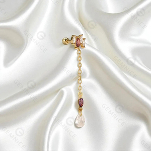 Gemnel Women Party Bijoux de luxe Plaqué or Sélection polyvalente de boucles d'oreilles en zircon - Product Image 6