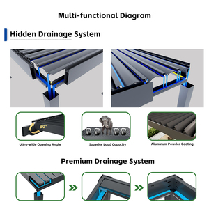 Gazebo de Aluminio con Techo Ajustable Impermeable, Pérgola para Jardín, <span class=keywords><strong>Terraza</strong></span> o Patio - Product Image 6