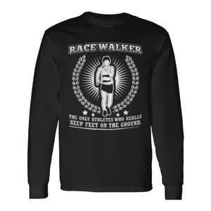 T-shirt à manches longues Race Walker, l'unique athlète qui garde les pieds au sol - Product Image 1
