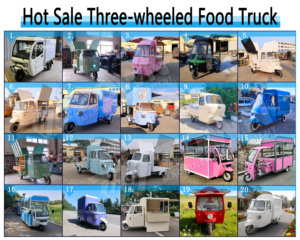 รถเข็นขายอาหารไฟฟ้าสามล้ออเนกประสงค์สีเขียว รถขายอาหารเคลื่อนที่ รถขายอาหารเช้า - Product Image 6