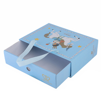 Scatola Regalo con Cassetto Scorrevole Stampata con Cartoni Animati, Manico in Nastro di Tessuto, Confezione in Carta Personalizzata per Regali di Compleanno