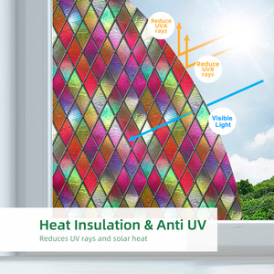 Película de Privacidad para Ventanas, Película Decorativa Arcoíris, Adhesivo Decorativo para Ventanas, Vinilo Estático 3D con Efecto Vitral para Control de Calor en el Hogar, Sin Adhesivo - Product Image 6