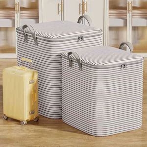 Non-Woven Large Capacity Storage Bag Quilt Clothes Organizer Dustproof Foldable Heavy Duty Closet <b>Box</b> for Bedroom Moving - Product Image 1
