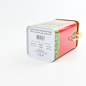 Red Rectangle Tinplate Airtight Crown Cap Glossy Printed 250ml Container for Tea Candy & <b>Chocolate</b> Storage - Product Image 2