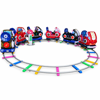 Nouveau train électrique miniature pour enfants, manège de parc d'attractions, train sur rail pour enfants, 6 places, manèges sur rail