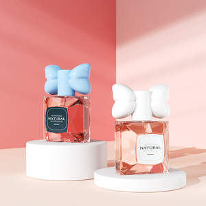 Diseño de forma única botella de spray de niebla de <span class=keywords><strong>perfume</strong></span> de vidrio de lujo creativa Linda para mujer con cubierta de nudo de mariposa - Product Image 2