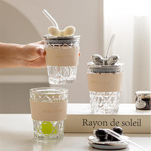 Nouvelle tasse en verre borosilicate résistant à la chaleur avec anse, idéale pour la maison et le bureau, accompagnée d'un cadeau - Product Image 2