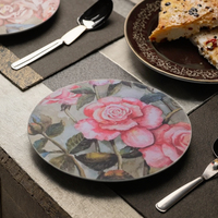 Assiette de présentation Xiangjin, vente chaude, moderne, en plastique, peinte à la main, 13 pouces, vaisselle élégante pour mariages, festivals, fêtes, table
