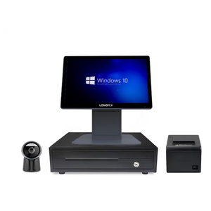 Longfly tất cả-trong-một màn hình cảm ứng kép bán lẻ thiết bị đầu cuối POS Windows 15.6 inch tương thích tiền mặt đăng ký quy mô máy in cạnh tranh - Product Image 1