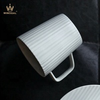 Ensemble de tasses à café japonaises en céramique et porcelaine de 200 cc, design personnalisé, tasse et soucoupe, ensemble cadeau