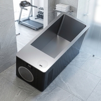 Refroidisseur d'eau pour bain de glace Syochi avec baignoire en bois tout-en-un pour immersion froide, utilisable en extérieur et en intérieur, baignoire en acier inoxydable pour bain de glace