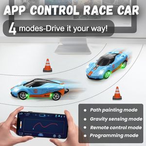 ELI TOY 1/64 Mini voiture de <span class=keywords><strong>sport</strong></span> RC 2.4GHz petite application télécommande 3 modes de vitesse jouet de bureau rechargeable pour garçons 1/64 câble USB - Product Image 5