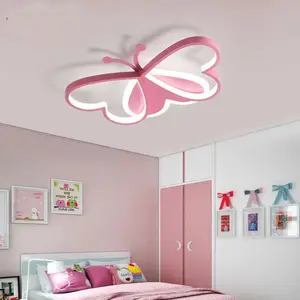 Usine 500mm 600mm rose bleu papillon design de mode plafonnier lampe pour chambre d'enfants