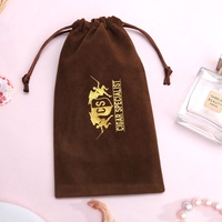 Super Soft Großhandel Schmuck Lagerung Kordel zug Tasche Halskette Parfüm Flaschen beutel Benutzer definiertes Logo Gedruckte Samts chmuck Staubbeutel