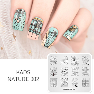 Plaque de tamponnage pour ongles KADS Nature Forest en acier inoxydable, 49 motifs, modèle pour nail art, outil de manucure professionnel, vente en gros - Product Image 2