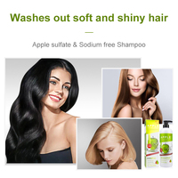 MOKERU Herbal Apple Hair Shampoo Perawatan Rambut Profesional Salon Sampo Cuci Rambut Lembut dan Berkilau Membuat Rambut Mengembang