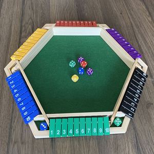 Jeu de dés numérique à six faces en bois étanche avec plateau de retournement pour les rassemblements, les loisirs, les jeux de hasard et les jeux de boisson pour bars - Product Image 2