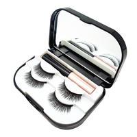 Ensemble de cils magnétiques Cils en vison Cils magnétiques avec doublure magnétique Kit de cils magnétiques avec miroir