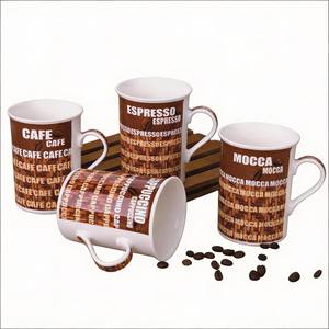 HARVIT Tasses à café et mugs à latte en porcelaine fine, style contemporain, avec lettres Scrabble Cino, Shandong - Product Image 4