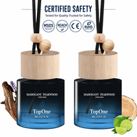 Diffuseur de parfum pour voiture TopOne Premium, bouteille suspendue, huile essentielle, bois d'acajou et de teck, parfum longue durée pour un style automobile haut de gamme