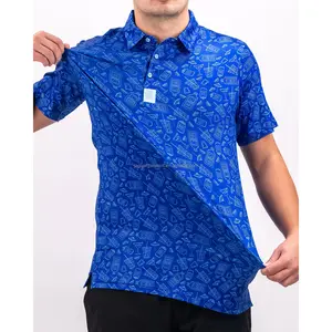 Custom Design Your Own Brand Short Sleeve Golf Polo Shirts Polyester Spandex Golf Polo For Men
