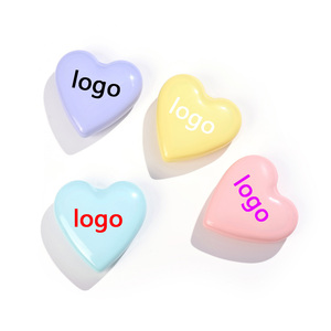 Customized Logo Printed Pocket Compact Folding Brush with Mirror Heart Foldable Hair Brush Keychain Promotional Cute Bag Charm