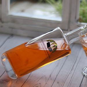 Botol kaca Flint bening 700ml bulat untuk Gin Rum Vodka semangat - Product Image 4