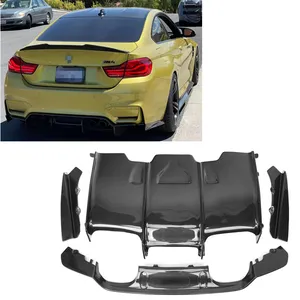 Diffusore paraurti posteriore in fibra di carbonio 4 pezzi per BMW F80 M3/ F82 M4 PSM style 2014 2015 2016 2017 2018 F80 F82 diffusore