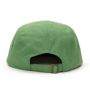Casquettes de course à 5 panneaux en chanvre tissé non structuré avec logo personnalisé, chapeaux verts - Product Image 4
