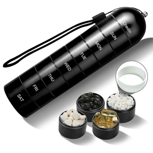 Équipement de stockage domestique personnalisé Boîte à pilules Boîte de stockage hebdomadaire de médicaments Boîte de stockage étanche 7 jours en aluminium Capsule Pilule - Product Image 1