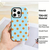 Coque de téléphone antichoc tendance style rétro à pois en TPU+PC pour iPhone 16 15 14 13 12 11 Pro Max 17 Air