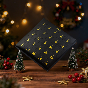 Caja <span class=keywords><strong>de</strong></span> Calendario <span class=keywords><strong>de</strong></span> Adviento Navideño con Laminado Brillante, Caja <span class=keywords><strong>de</strong></span> Papel Sorpresa con Logotipo Personalizado Impreso - Product Image 5