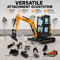 Pengiriman Gratis KAISAN Excav Mini 3.5 Ton 1.2T Excavator Mini Crawler Hidrolik 2.5 Ton untuk Dijual di Eropa Bersertifikat CE Alat Penggali Berat
