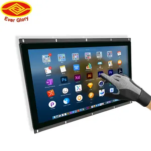Industrial alto brillo 21,5 pulgadas marco abierto multitáctil IP65 frontal impermeable capacitivo G + G Pcap Monitor LCD de pantalla táctil
