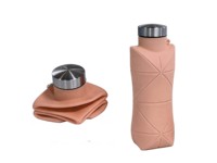 Bouteille d'eau de voyage portable anti-fuite, bouteille d'eau pliable en silicone sans BPA réutilisable avec mousqueton pour la salle de sport, les voyages