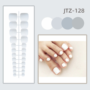 Qianya 24 faux ongles de pieds carrés courts à presser, couleur unie brillante, couvrance totale, réutilisables, pour femmes - Product Image 4