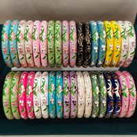 Vente en gros mixte de bracelets en émail cloisonné de haute qualité, colorés, résistants à l'usure, plaqués or 18 carats, avec motifs floraux en relief, cadeaux pour femmes