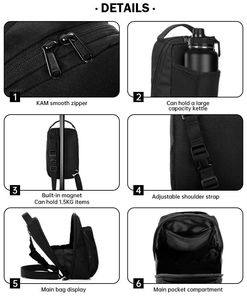 Sac de sport en tissu Oxford imperméable personnalisable, sac de sport portable magnétique, sac à bouteille magnétique suspendu pour le fitness - Product Image 6