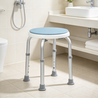 Chaise de douche pivotante en aluminium réglable en hauteur, antidérapante pour personnes âgées et handicapées, support facile à utiliser pour la baignade à domicile