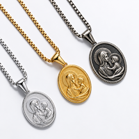 Meilleures ventes transfrontalières : Colliers pendentifs pour hommes en acier inoxydable, design tendance et élégant, motif visage et bambou, parfaits pour l'Europe