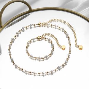 Nouveauté 2024 Collier en acier inoxydable personnalisé avec perles fraîches pour femmes, style chaînes tendance avec placage or, vente en gros - Product Image 2