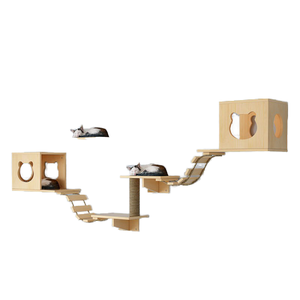 Estructura de Escalada para Gatos Montada en Pared, con Cama, Plataforma de Salto, Pilar con Diseño de Cápsula Espacial y Hamaca, Mueble Ahorrador de Espacio - Product Image 1