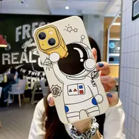 Coque de téléphone portable en silicone TPU imprimée OEM, design mignon de dessin animé d'astronaute pour iPhone 16 15 14 Pro Max 13 12 11 Xs Xr, coque arrière