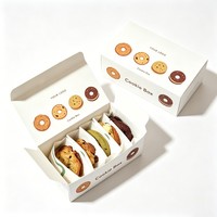 Boîte à biscuits pliable écologique avec laminage mat, recyclable, pour pâtisserie, avec logo personnalisé et séparateur pour biscuits