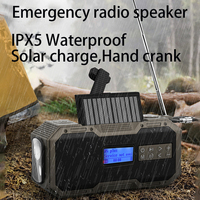 Radio solaire 587 de luxe avec haut-parleur musical DAB+ FM, son HD IPX6, lampe torche intégrée, alimentation à manivelle et alarme SOS