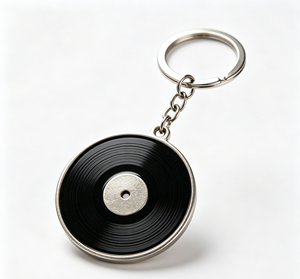 <b>Vinyl</b> Record Metal Key Chain Zinc Alloy Enamel Keyring Custom Engraved Collectible Gift - Product Image 2
